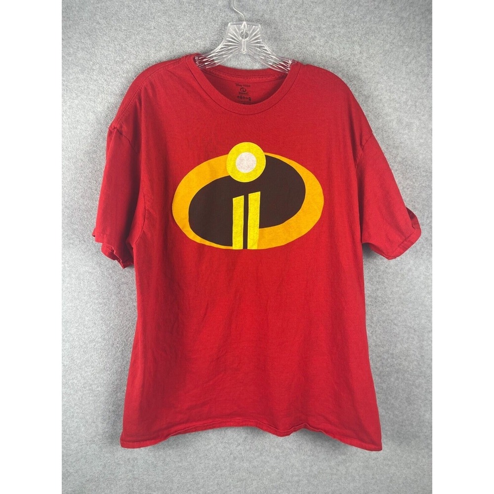 Disney Pixar Incredibles 2 T Shirt‎ Mens XL Red Movie Cartoon Hero Short Sleeve